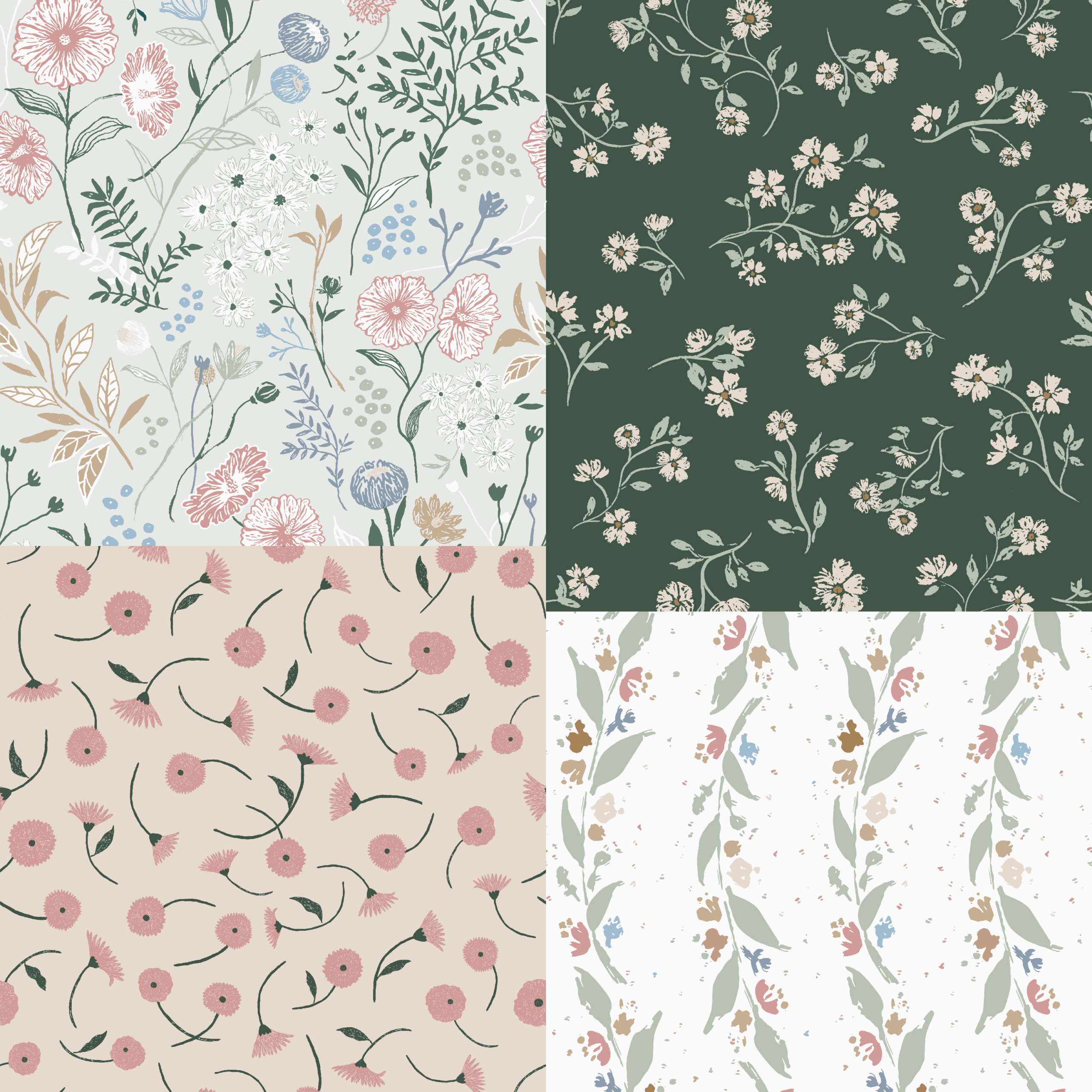 Quiet Bloom: Floral Whisper — A Hand-Painted Floral Pattern Collection