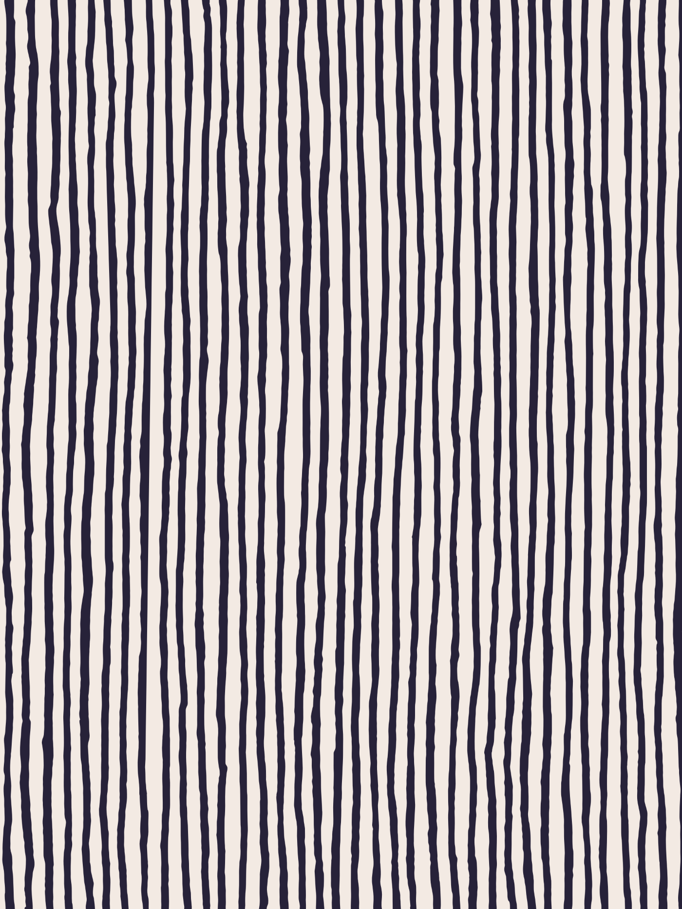 Woven Stripe pattern with irregular hand-drawn navy vertical stripes on a soft ivory background.