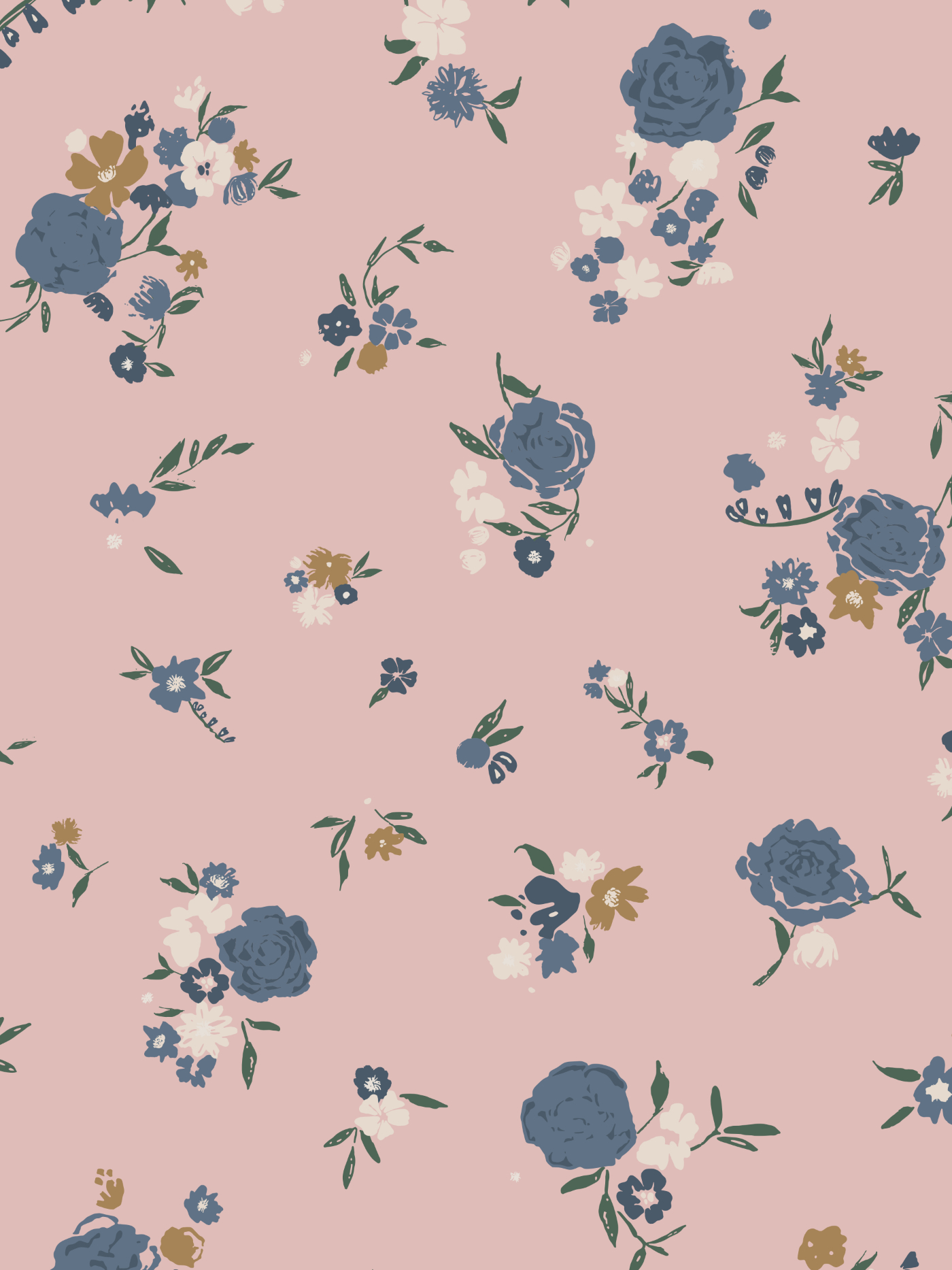 Wild Posies floral pattern from the Quiet Bloom collection by Moonsoon Patterns