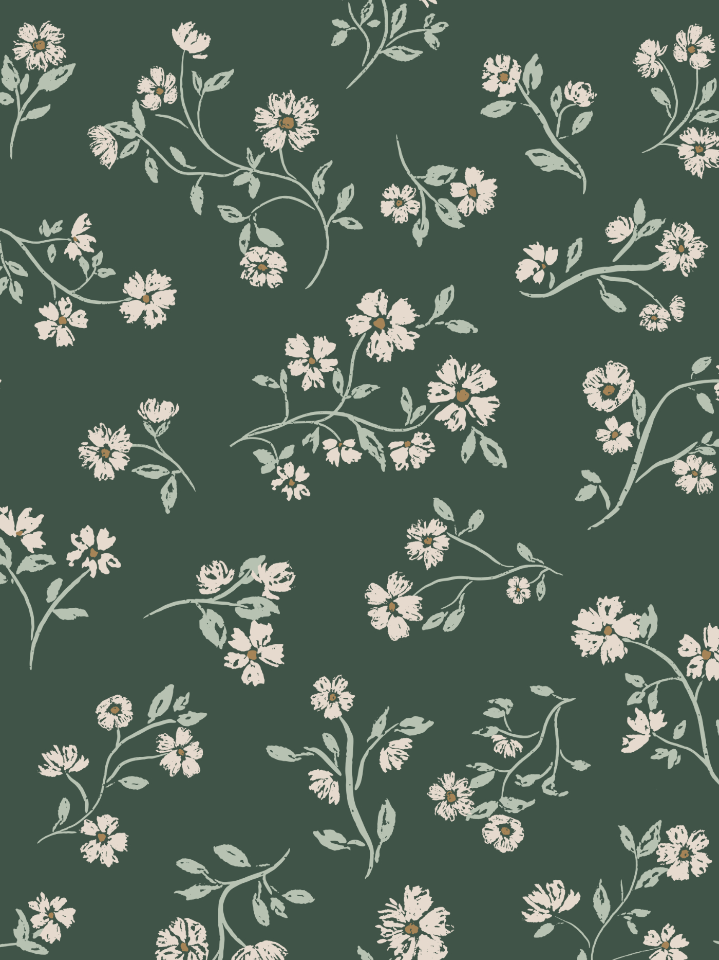 Winding Blossoms hand-painted floral pattern by Moonsoon Patterns